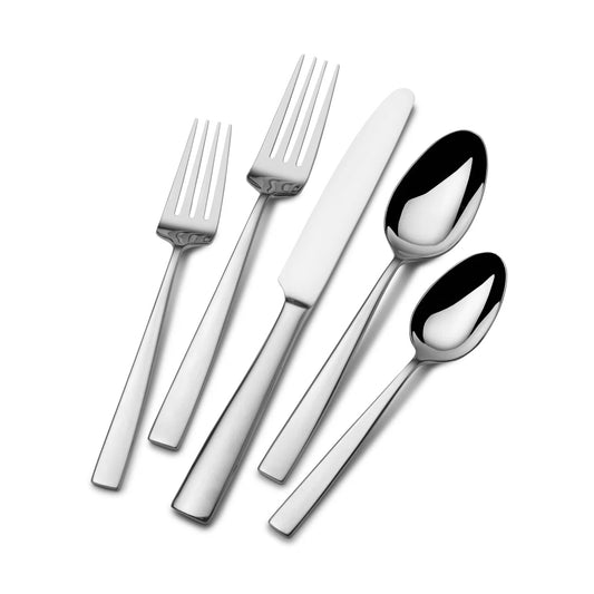 Everett 101-Piece 18/10 Stainless Steel Flatware Set, Service For 12