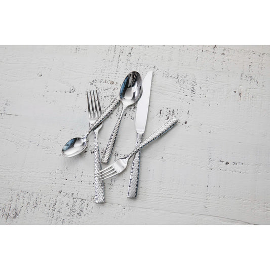 Lucca Faceted 20 Piece 18/10 Stainless Steel Flatware Set, Service for 4