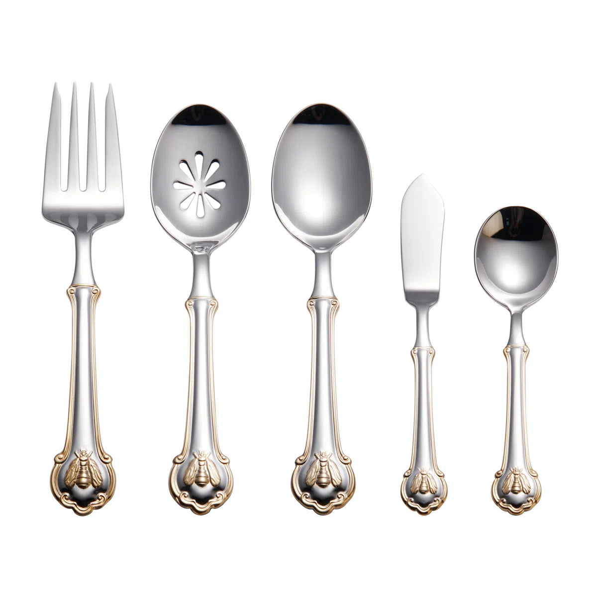 Napoleon Bee 45-Piece 18/10 Stainless Steel Flatware Set, Service for 8